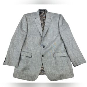 Ralph Lauren Chaps Blazer Men Gray Classic Jacket Paisley Lined  • Size 44L